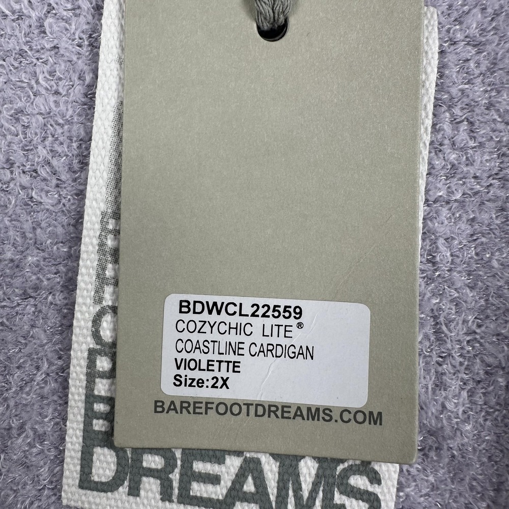 Barefoot Dreams Coastline Cardigan Sweater Womens 2X Purple CozyChic Lite Open - Picture 5 of 14
